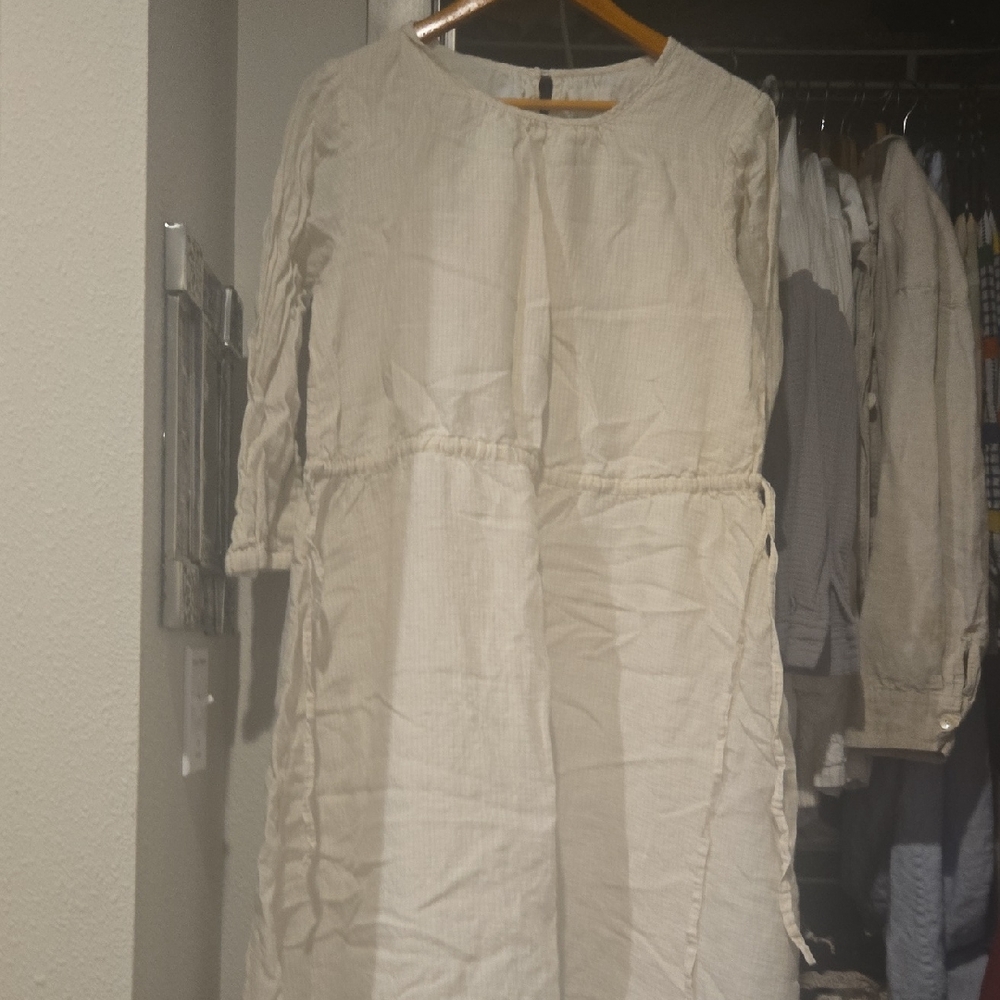 Skall Studios Large Linen Elegant Cream Dress